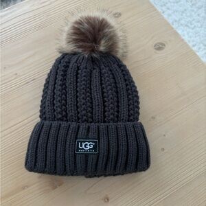 UGG Knit Beanie with Brown Pom